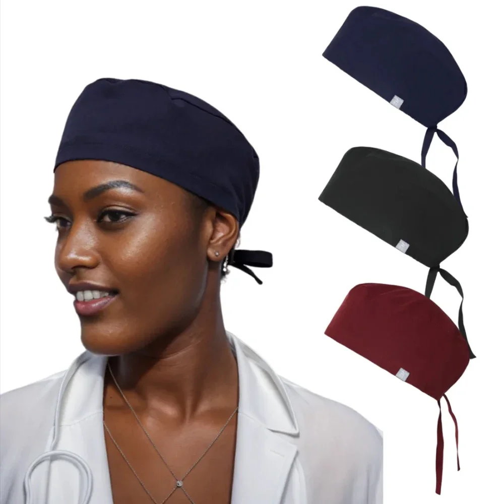 Hair Care Hospital - Couleur unie 100% coton casquette chirurgicale