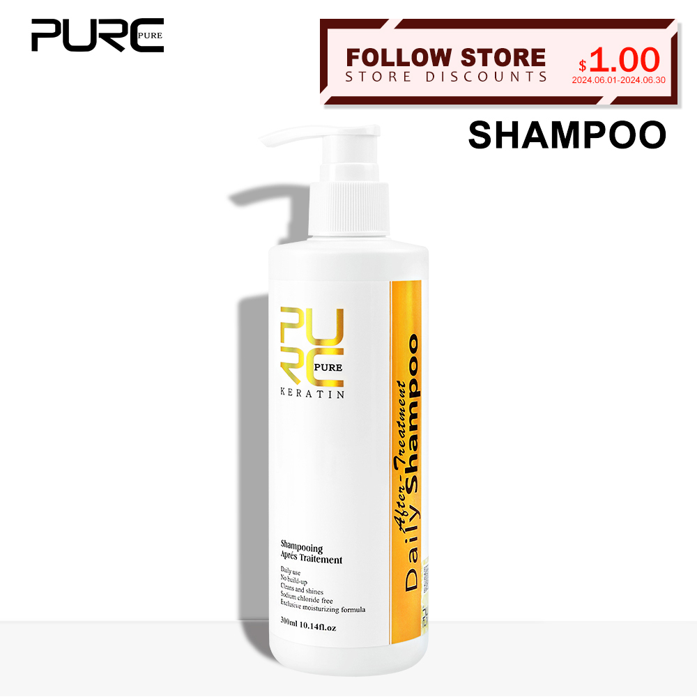 Hair Care Keratin Shampoo - PURC Shampoing Quotidien Traitement de Nettoyage