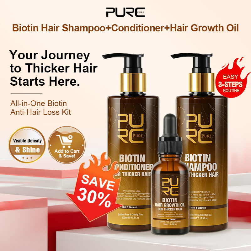 Hair Care Keratin Shampoo - PURC biotine huile de croissance des